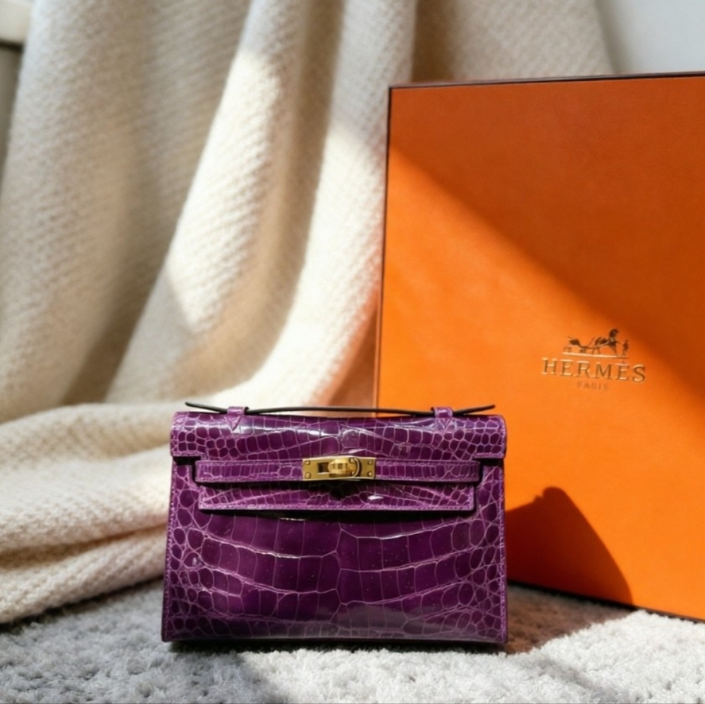 Hermès Kelly Pochette in Shiny Niloticus